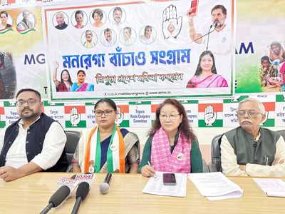 Tripura Pradesh Mahila Congress leaders addressed a press conference at Congress Bhavan in Agartala on January 12.